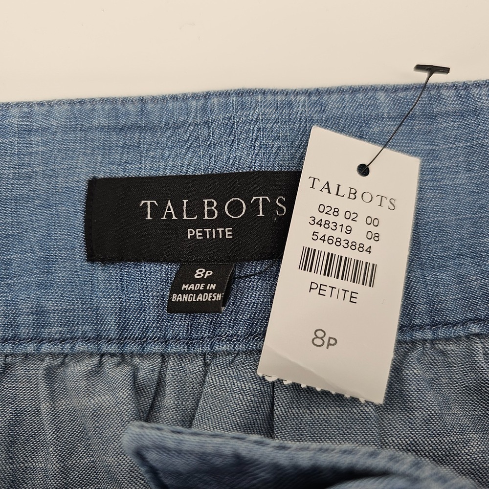 NWT Women's Talbots Button Front Lightweight Denim Skirt Forest Wash Size 8P - Picture 4 of 5